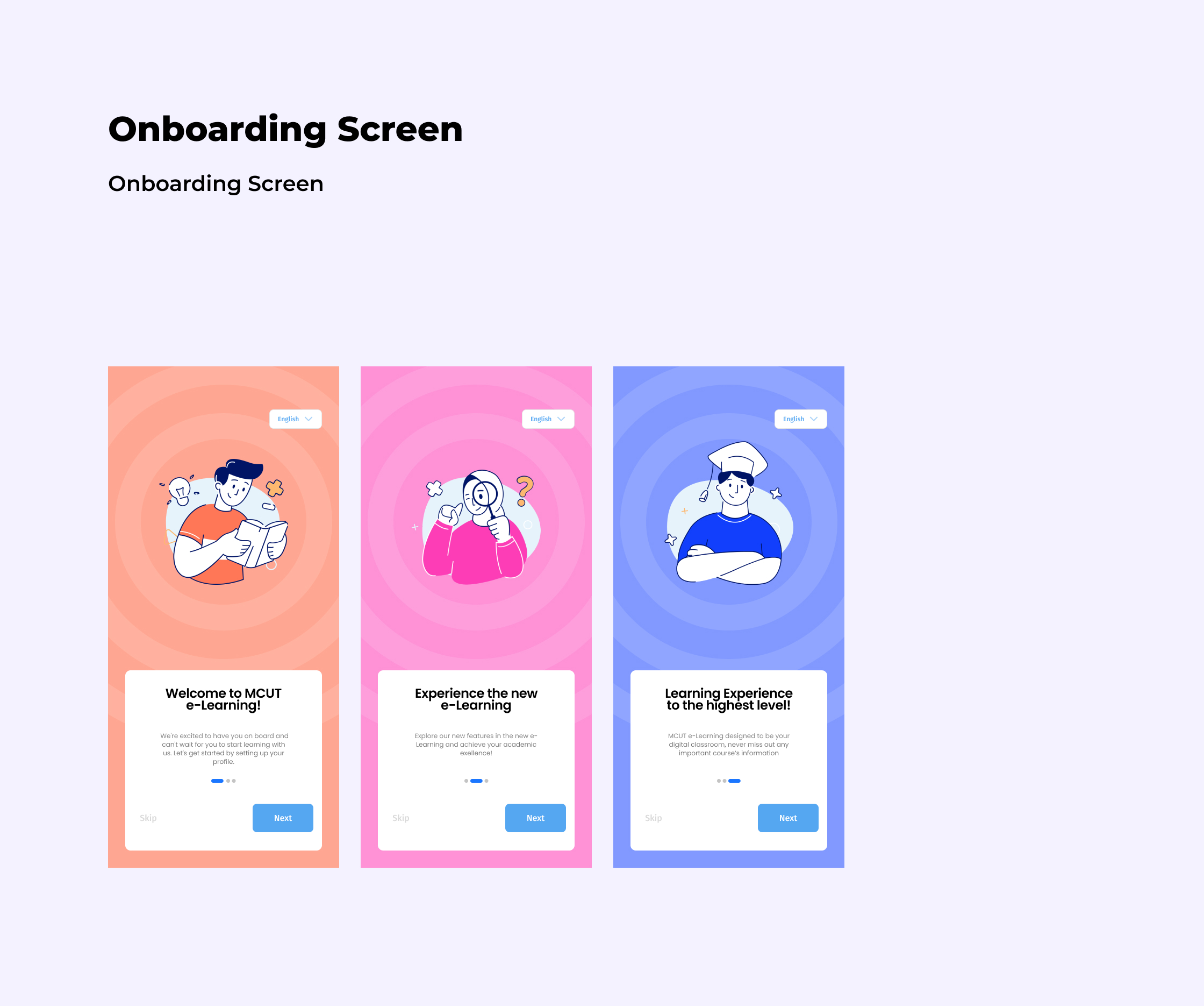 Onboarding screen