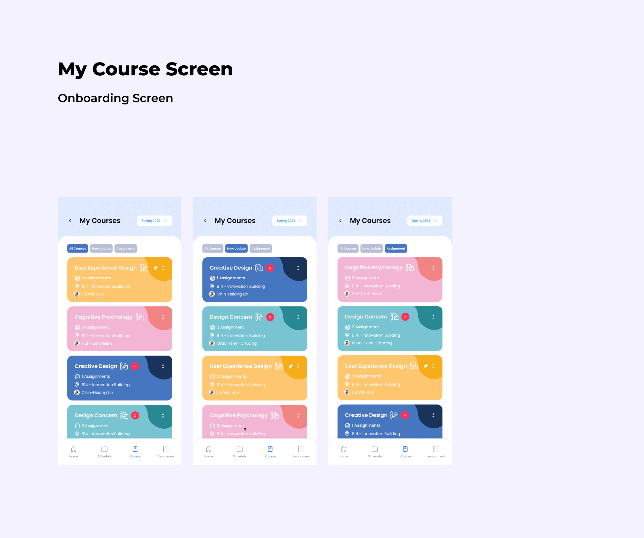 Onboarding screen